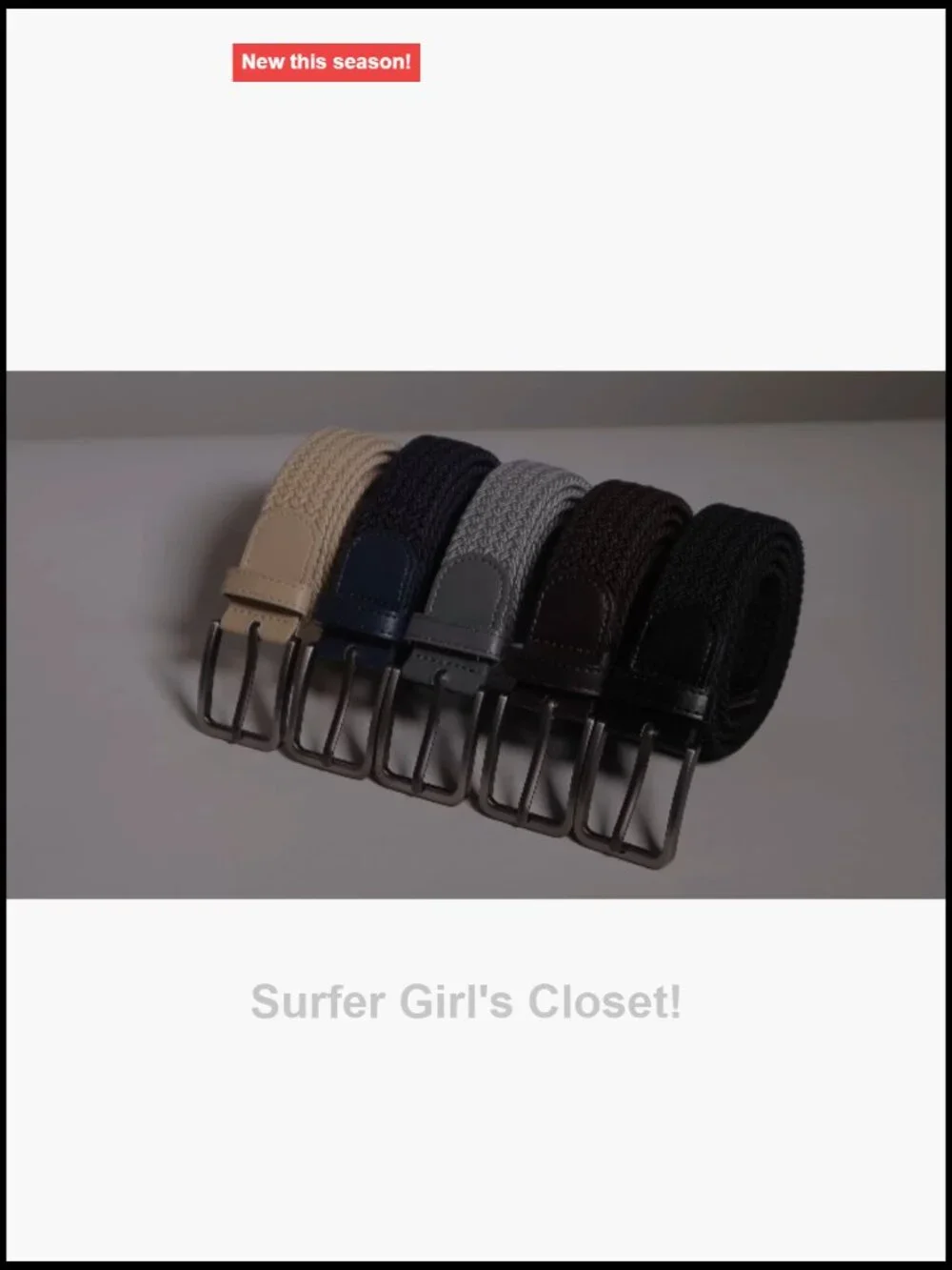 Elastic Woven Stretch Braided Belt for Men Casual Golf